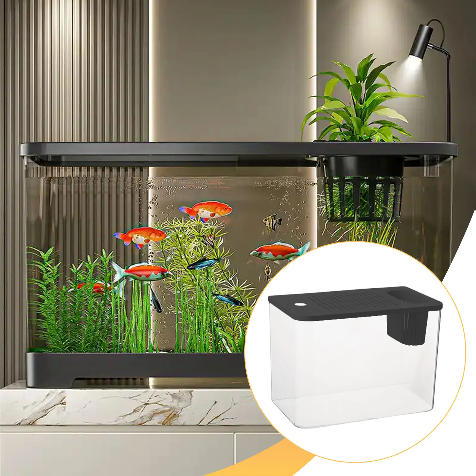 Reptilien-Terrarium, klare Sicht, Zuchtstank, Lebensraumkäfig, kleine Aquarium-Futterbox für Betta, Fisch