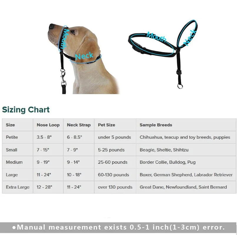 Verstellbares Nylon-Hundehalsband, gepolstertes Kopfgeschirr, sanftes – Bild 6
