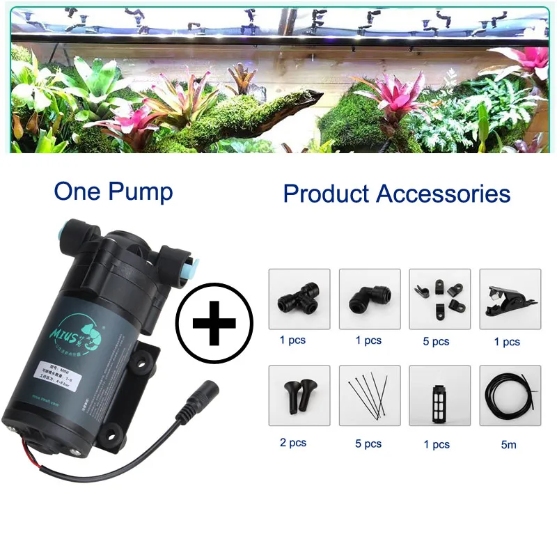 Reptilien Fogger Mist Sprinkler Regenwald Tank 360° verstellbares Aquarium Aquatic Pet Misting System