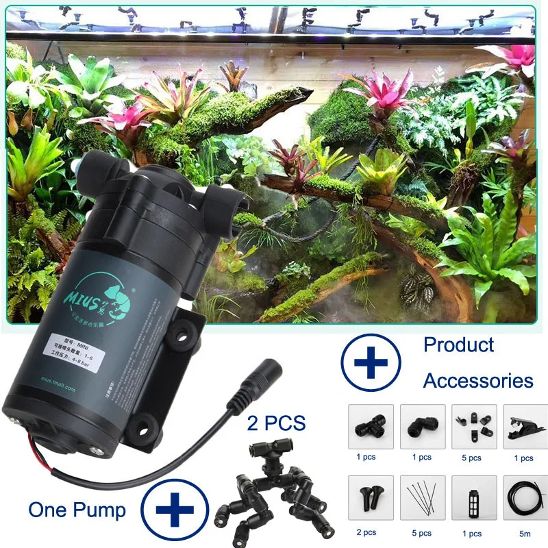 Reptilien Fogger Mist Sprinkler Regenwald Tank 360° verstellbares Aquarium Aquatic Pet Misting System