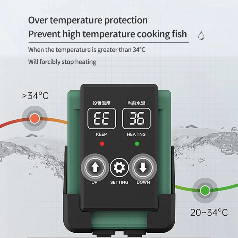 Aquarium-Tauchheizung, LCD-Echtzeit-Leistungsanzeige für Aquarien – Bild 3