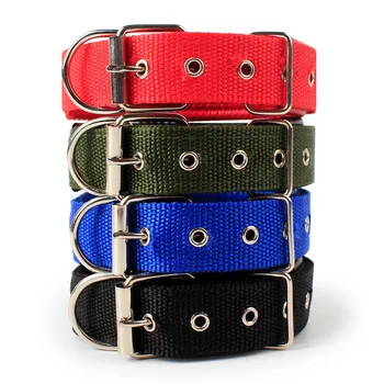 Verstellbares Hundehalsband mit Nylonband für kleine und große Hunde, Welpen-Haustierzubehör, Lederhalsband