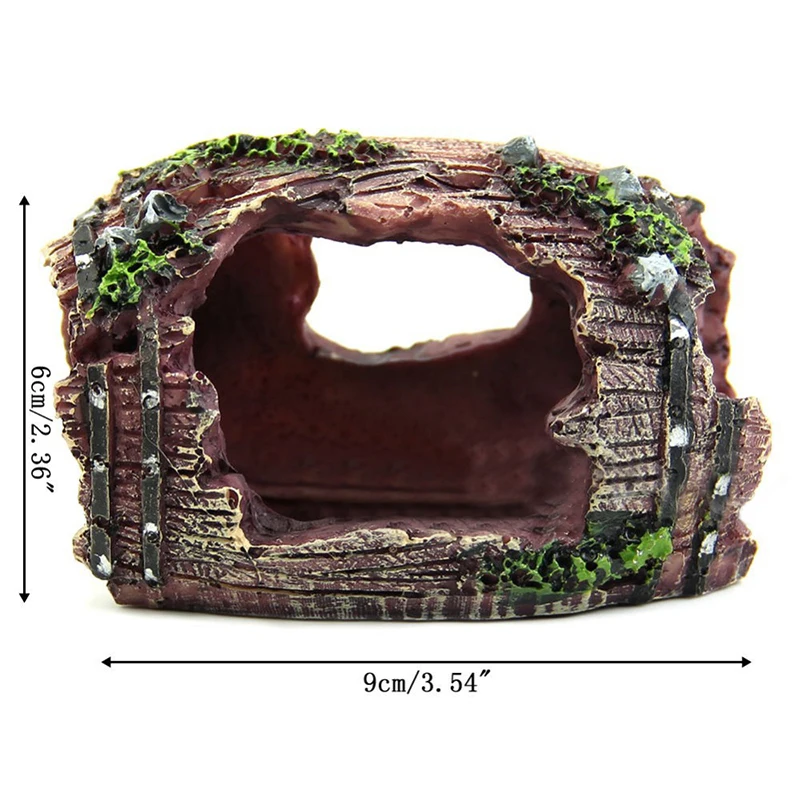 Harz Aquarium Ornamente Dekorationen Künstliche Barrel Höhle – Bild 6