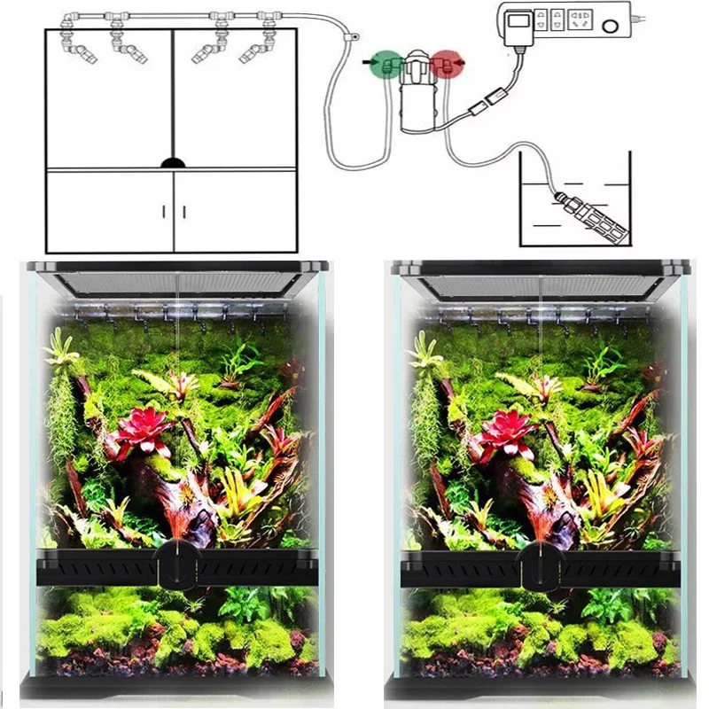 Reptilien Fogger Mist Sprinkler Regenwald Tank 360° verstellbares – Bild 6