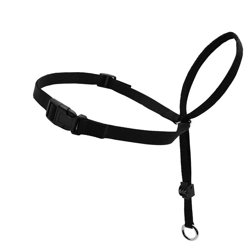 Verstellbares Nylon-Hundehalsband, gepolstertes Kopfgeschirr, sanftes Halfter, Leine