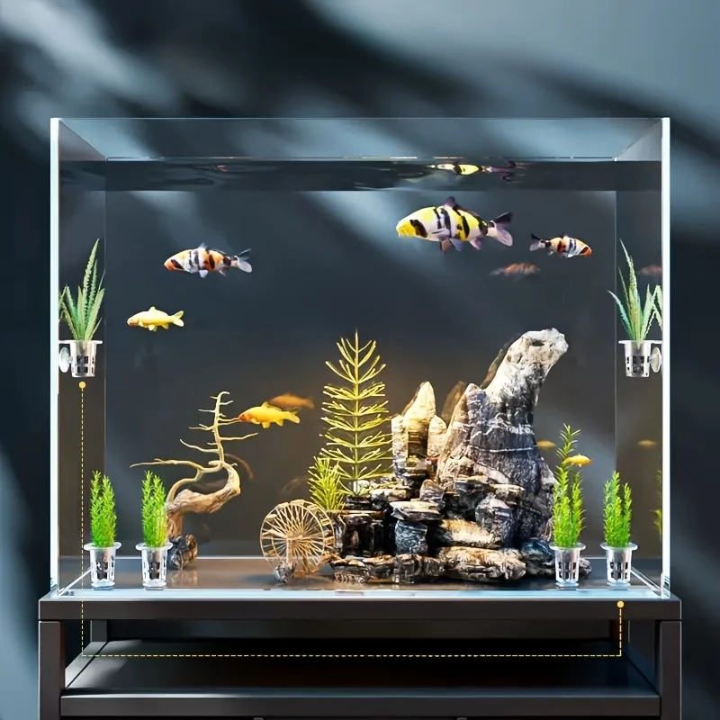 Transparente Kunststoff-Aquarium-Pflanzbecher mit Saugfuß (5 Stück) – Bild 4