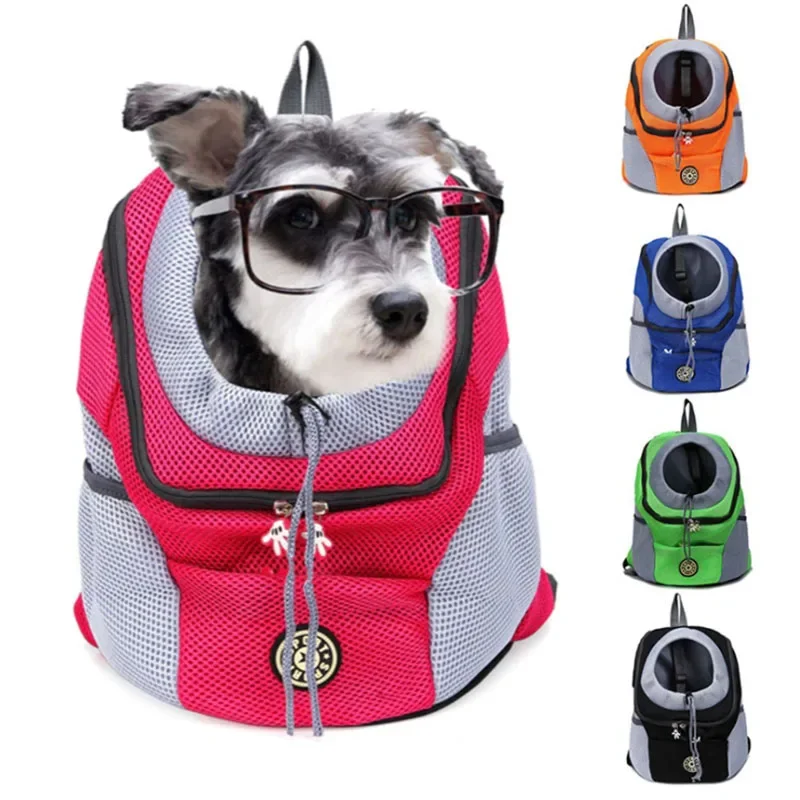 Haustier Hund Tragetasche Heraus Doppel Schulter Tragbare Reise Rucksack Outdoor PPet Hund Front Tasche Mesh