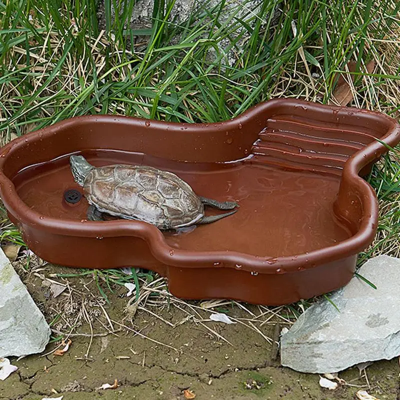 Schildkröten-Futternapf, Reptilien-Badebecken, mit Rampe und sonnender – Bild 4