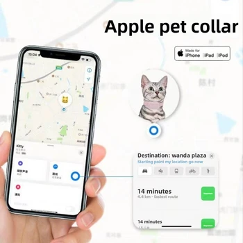 Bluetooth GPS-Tracker für Haustiere Mini-Ortungsgerät Bewegungsalarm Halsbänder Anti-Verlust-Tracker