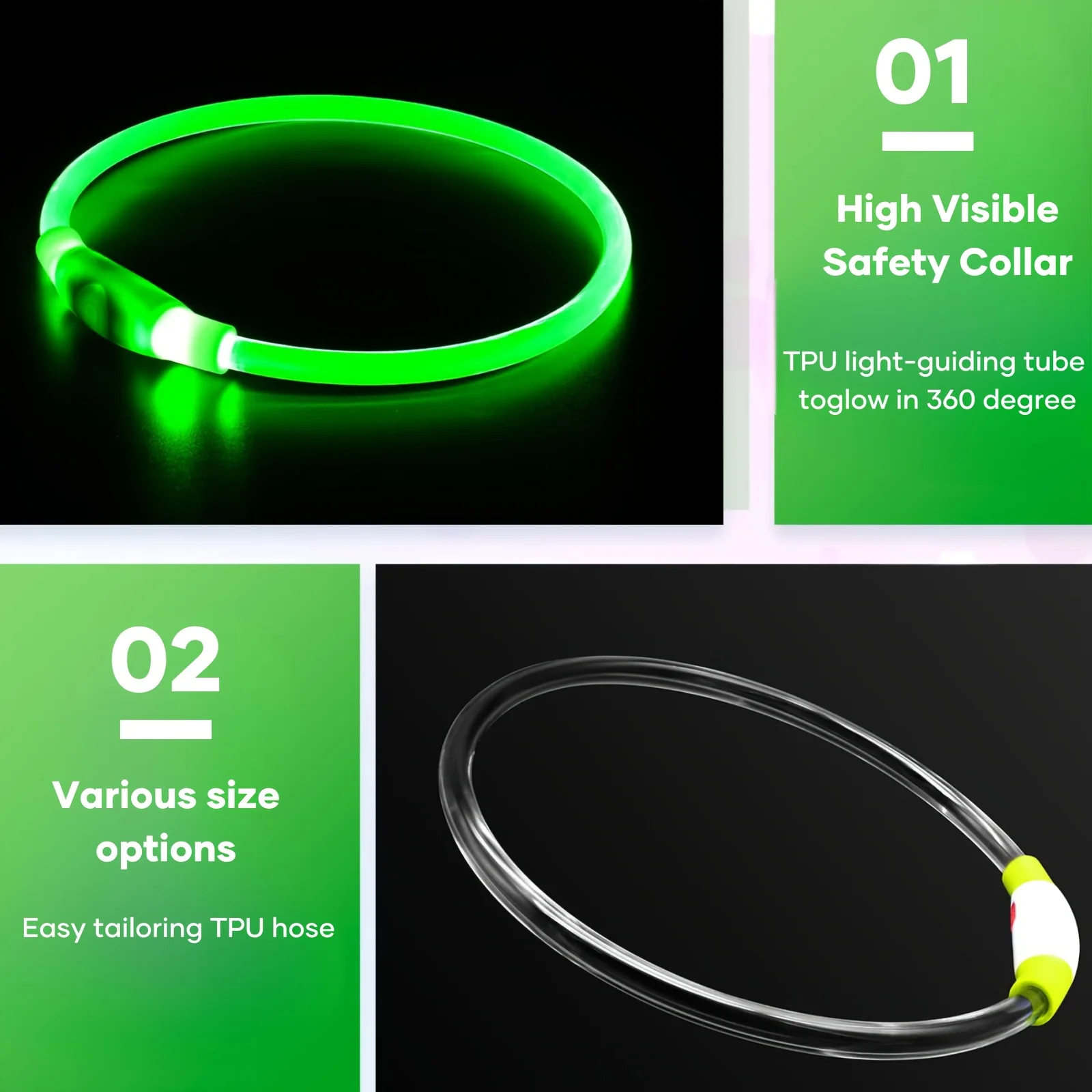 Haustier Hund LED Licht Halsband Leuchtende Anti-Verloren – Bild 4