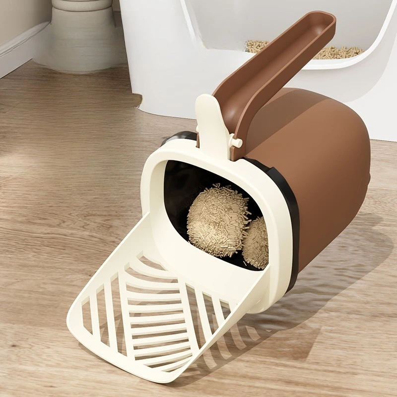 Integrierte 2-in-1-Katzentoilette mit hoher Kapazität, Katzenstreuimer, Katzentoilette, Aufbewahrungsbox