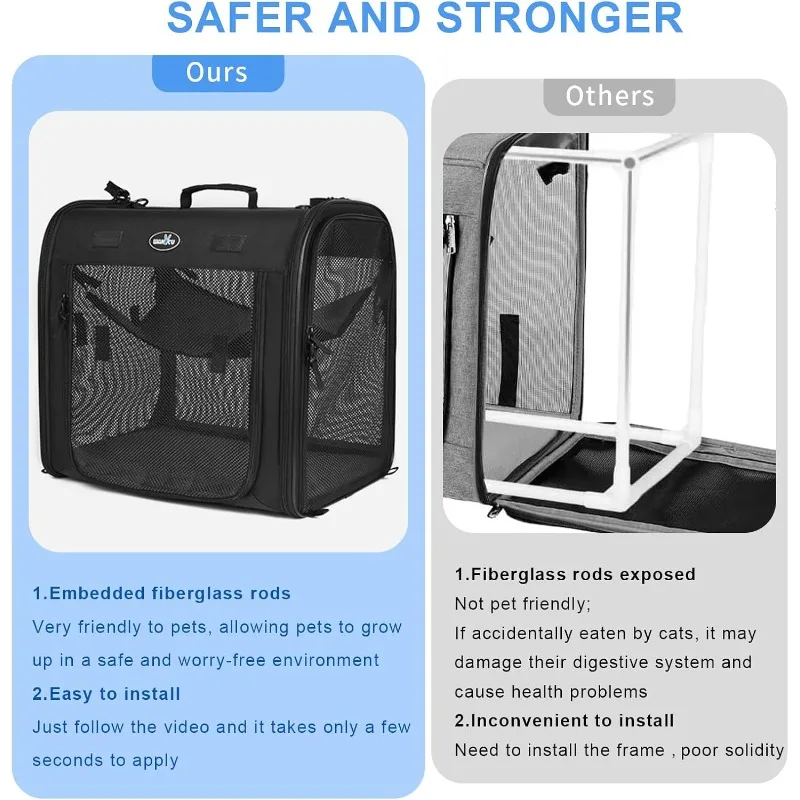 Wakytu Zwei-in-Eins Faltbare Katzentransportbox Katzen-Autotransport – Bild 3