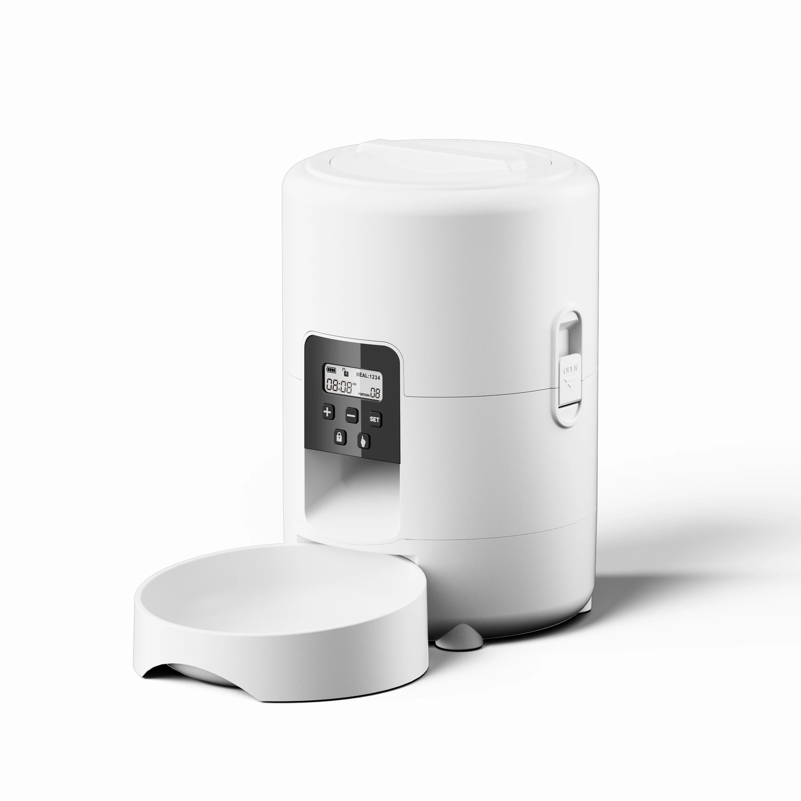 2L Druckknopf-WLAN-Kamera USB Automatischer Haustierfutterautomat Intelligenter Katzenfutterautomat Langsamer