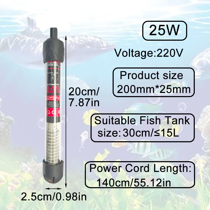 Aquarium Tauch Heizung Aquarium Wasser Heizstab Konstantem Thermostat Temperaturregelung 220 V 25 W/50 W/100