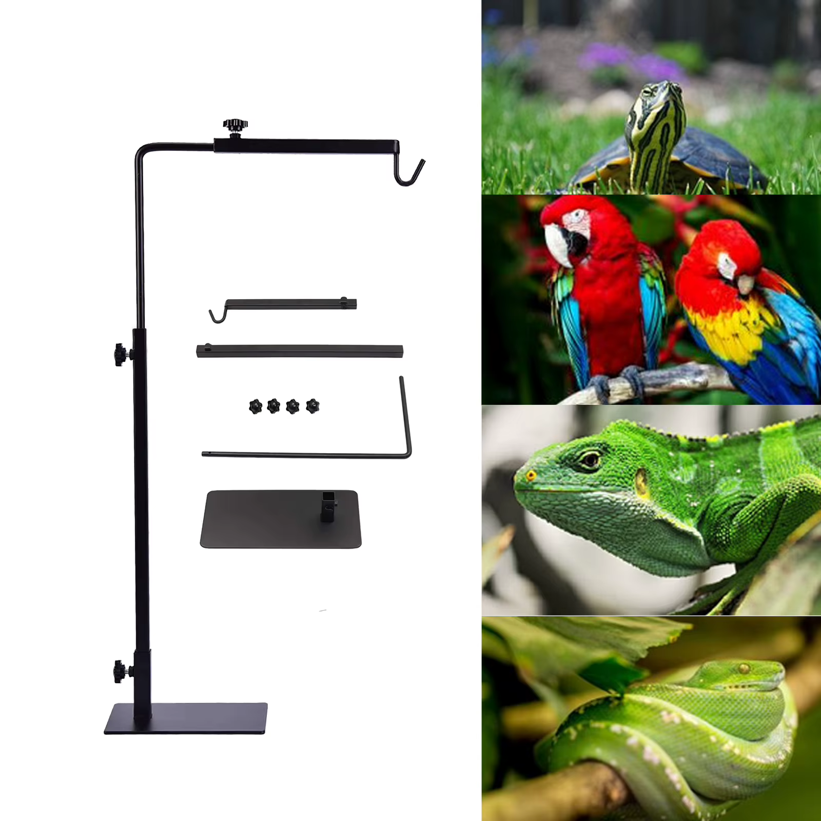 Verstellbarer Reptilien-Lichtständer, 38-64 cm, Geeignet für Haustier-Reptilien, Amphibien-Aquarien