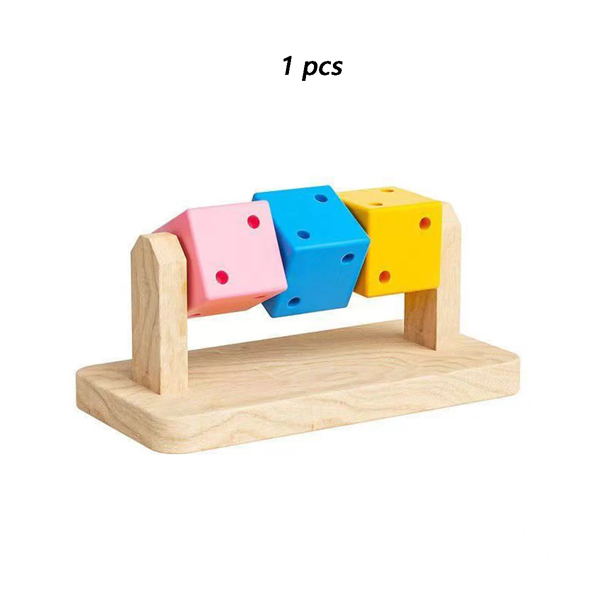 Lustiges Holz-Rubik's-Würfel-Kauspielzeug Hamster-Zubehör Hamster-Spielzeug für Vögel Nagetiere Papageien