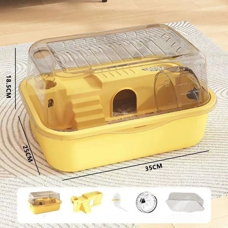 Hamsterkäfig, kaubar, großes Hamsterzubehör, Käfige und Lebensräume, oben zu öffnen, mit Acrylplatten, solide
