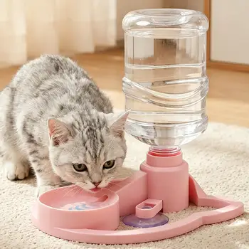 Automatischer Katzenwasserspender mit Saugnäpfen, Katzenbrunnen mit 630ml Flasche für kleine Hunde, Kätzchen