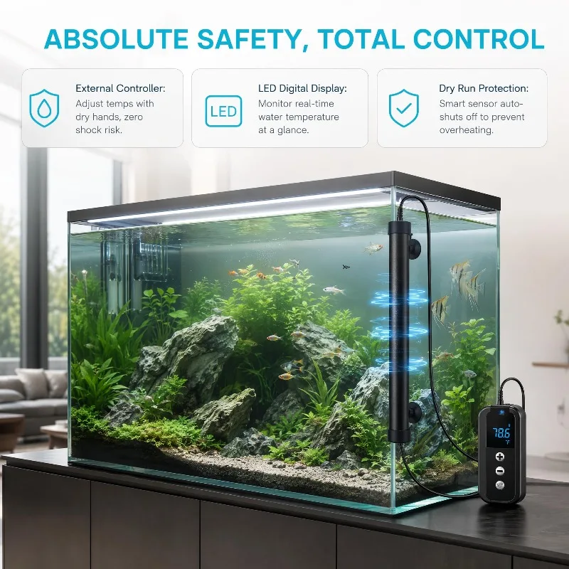 300W 100W Aquariumheizung 250L 90L Digitaler Heizstab mit externer – Bild 5