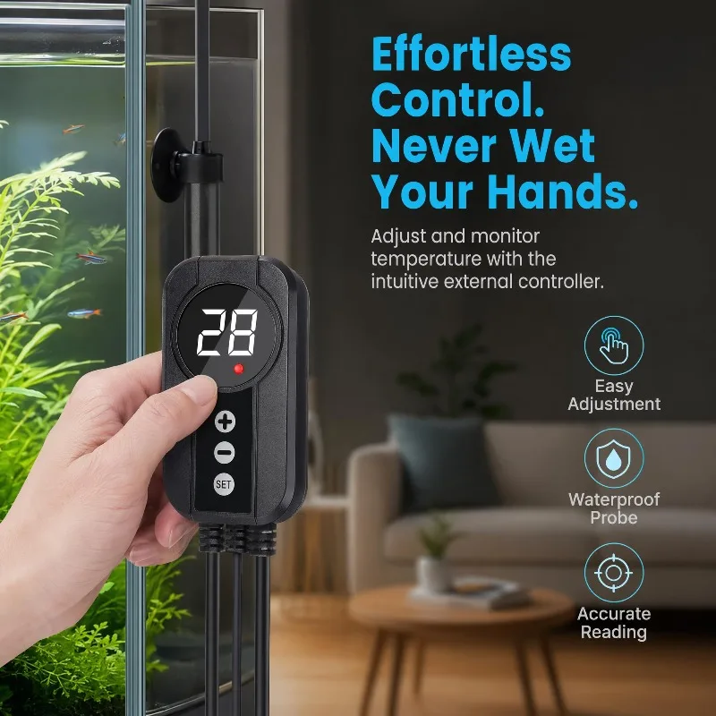 300W 100W Aquariumheizung 250L 90L Digitaler Heizstab mit externer – Bild 4