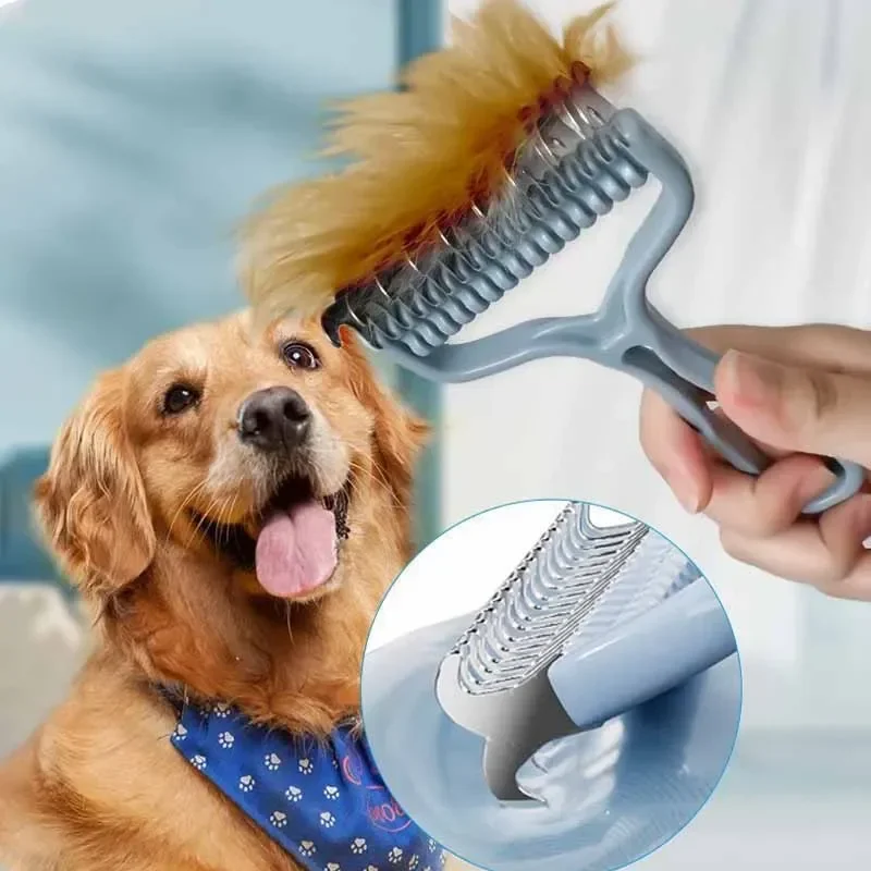 Katzenbürste Haustier-Knotenkamm 2-in-1 Hunde – Bild 3