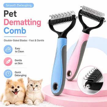 Professionelle Pet Deshedding Pinsel Hund Haarentferner Pet Haar Knoten Cutter Welpen Katze Kamm Bürsten Hunde