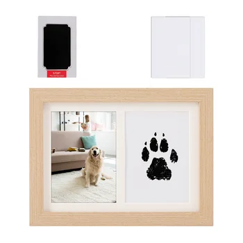 Haustier-Gedenk-Bilderrahmen mit Ständer, für Hunde- und Katzenpfotenabdrücke, Handabdrücke, DIY-Geschenk