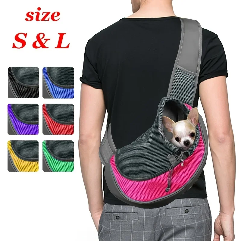 Dog Out Rucksack, Dog Sling Carrier Atmungsaktive Mesh-Reise-Umhängetasche für Welpen, Katzen, Wandern