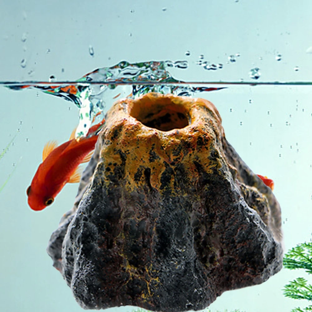 Aquarium Vulkan Form Luftblase Stein Sauerstoff Pumpe Dekoration Blase – Bild 5