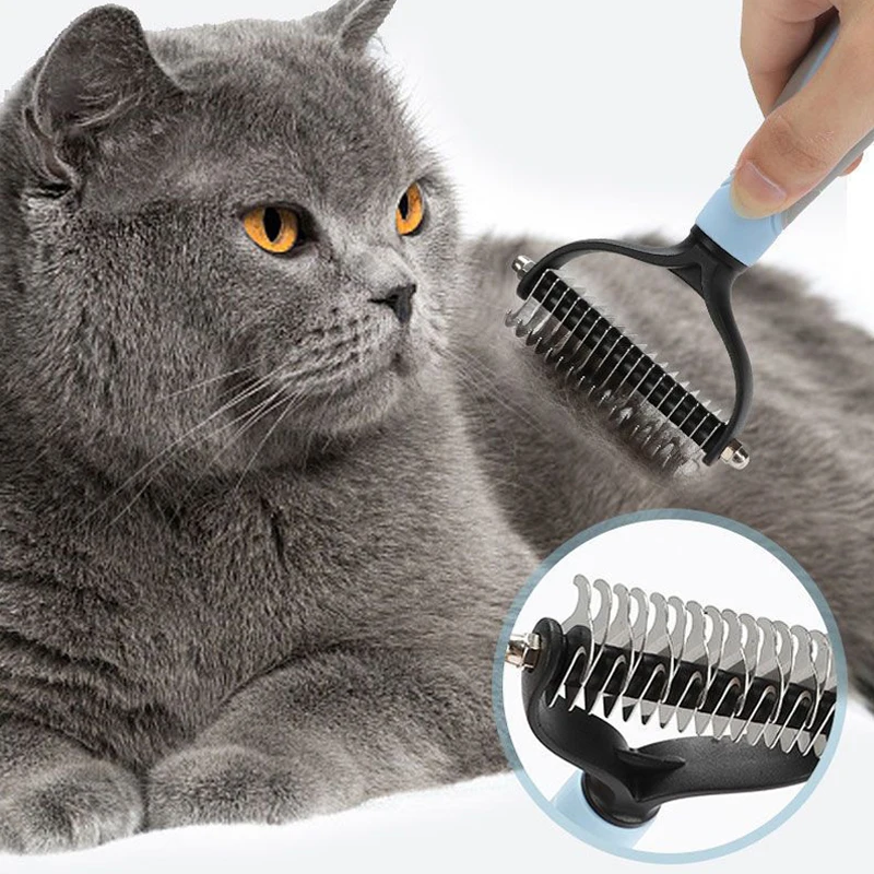 W Hund Katze Pflegebürste Unterfell-Entferner Knotenentferner Kamm – Bild 3