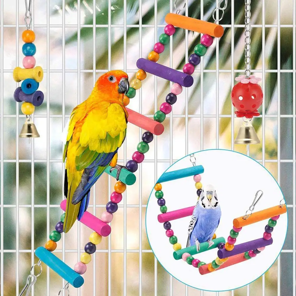 Vogelkäfig-Spielzeug für Papageien Holz-Vogelschaukel Zuverlässige – Bild 4