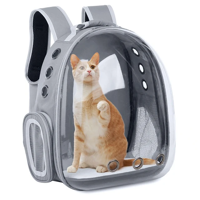 Haustier Katze Tragetasche Atmungsaktive Tragbare Haustier Outdoor Reise Rucksack Transparente Tasche Träger