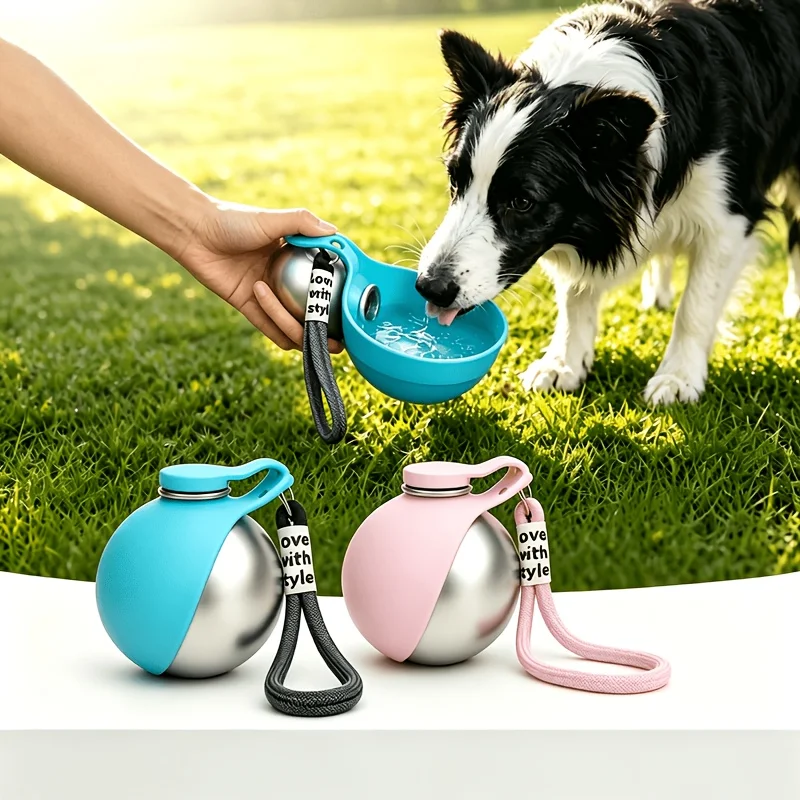 Hunde-Wasserflasche aus Edelstahl 285ml Tragbarer Hunde-Trinker Auslaufsicherer Futterautomat Hundeflasche