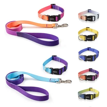 Nylon verstellbare Hundehalsband Leine Haustier Katze Hundehalsband Traktionsleine geeignet für kleine große