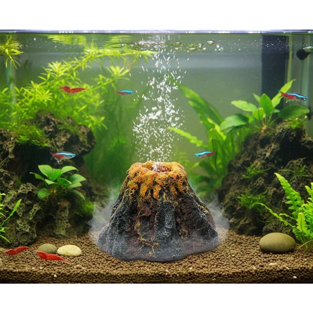 Aquarium Vulkan Form Luftblase Stein Sauerstoff Pumpe Dekoration Blase Stein Tank Platte Luftpumpe Aquarium
