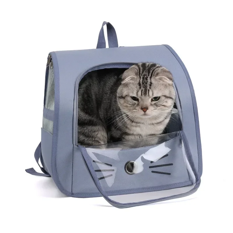Transportträger für Haustiere, Katzen-Rucksack, Outdoor, atmungsaktiv – Bild 4