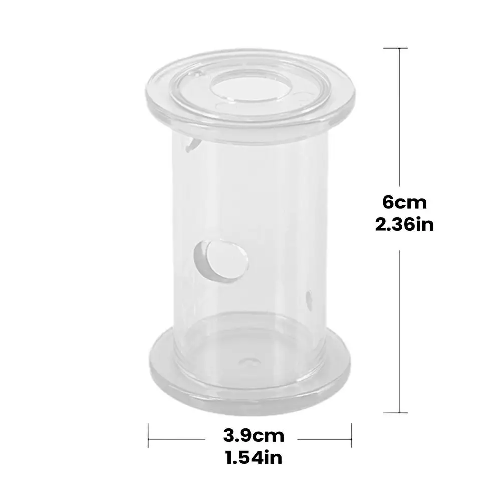 Reptilien-Futterschale, Slow Feeder Rollzylinder, Transparent, für Bartagamen, Sittiche