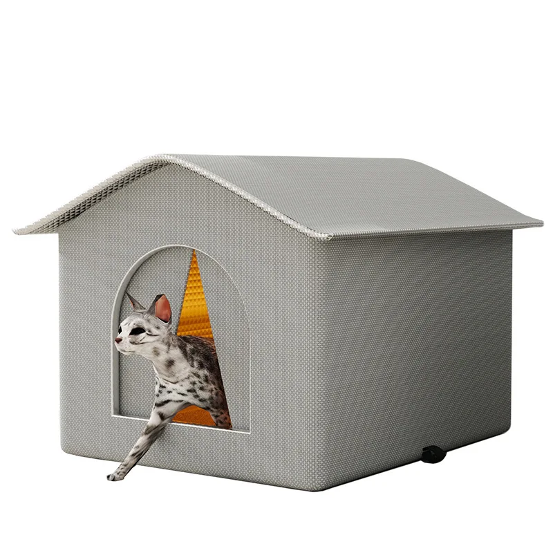 Streunende Katze, Hundehaus, wasserdicht, für den Außenbereich – Bild 4
