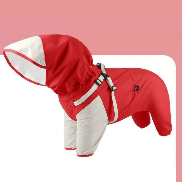 Wasserdichter Hundemantel mit Kapuze für Welpen, Regenjacke für Regentage, Outdoor-Hunderegenmantel