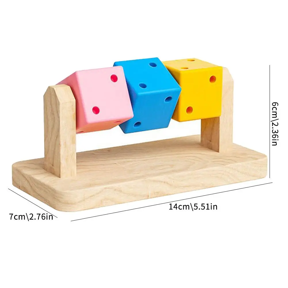 Hamster-Kauspielzeug Holzplattform Zahnreinigungsspielzeug Intelligenztraining Bunter Holzblock für Kleintiere