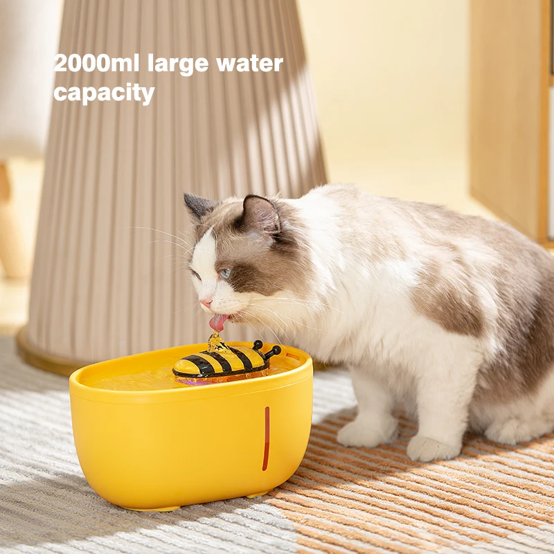 Katzen-Wasserbrunnen, automatischer Filter, USB, elektrisch, stumm, Trinknapf, 2 l, Umlauffiltring, Trinker