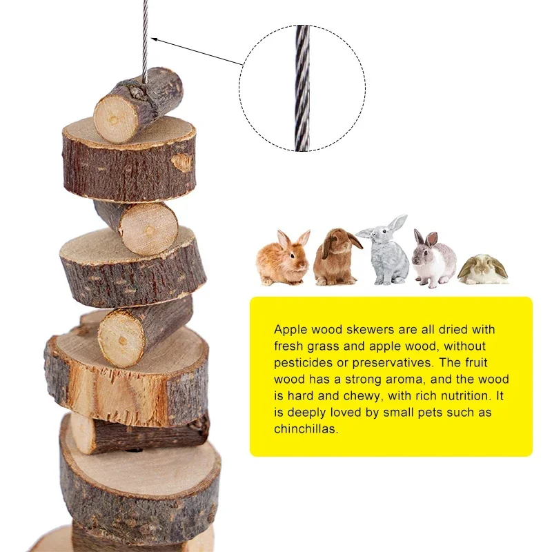Hamster-Kaninchen-Kauspielzeug, natürliche Holzstäbchen für kleine – Bild 3