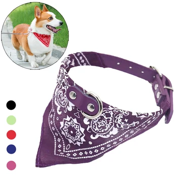 PU-Katzen-Hundehalsband mit Schal für kleine und mittelgroße Hunde, Chihuahua, Corgi, Welpe, verstellbare