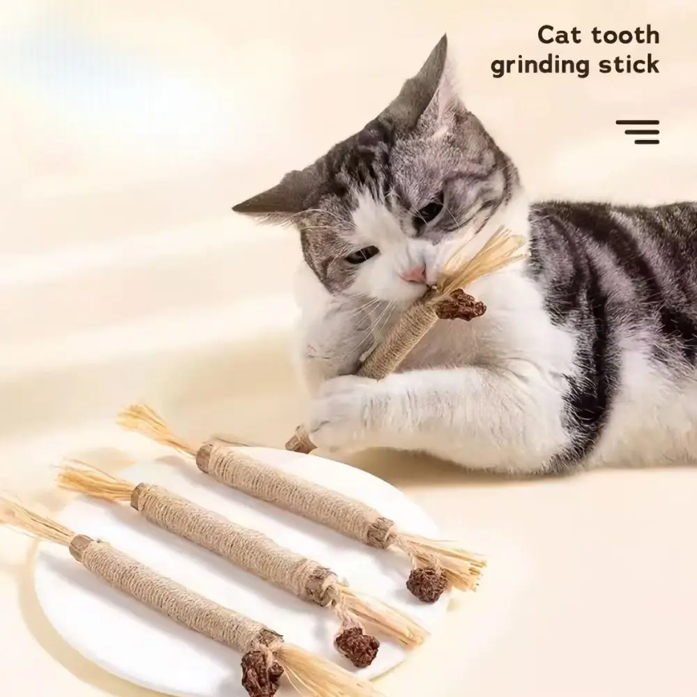 Katze Silber Reben Zähne Schleifen Stange Natürliche Katzenminze Katze Spielzeug Zahnpflege Holz Spielzeug