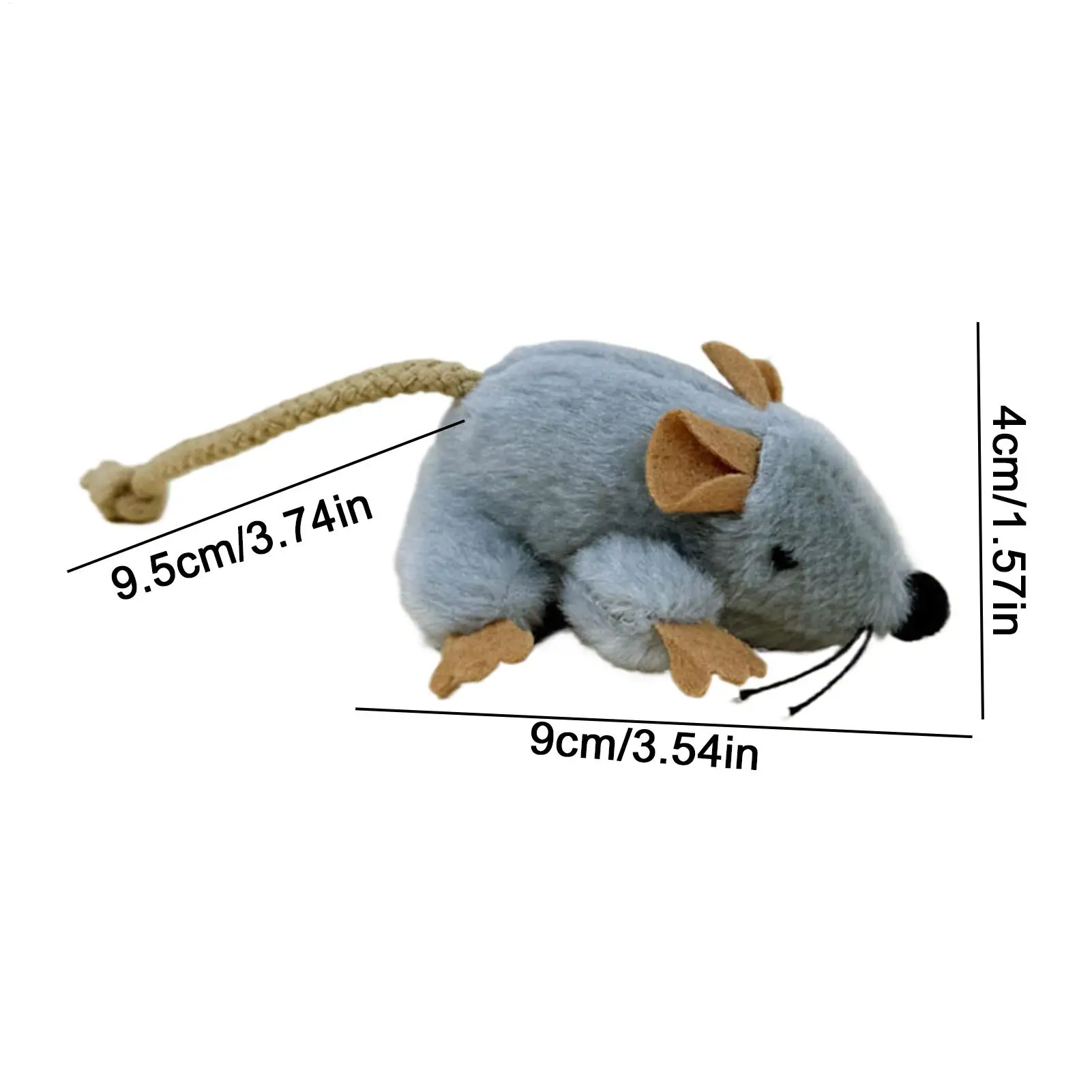 Plüsch-Katzenspielzeug Maus mit Realistisch Beweglichem Schwanz – Bild 6