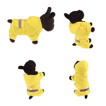 Hunde-Regenmantel Wasserdichter Welpen-Katzen-Regenmantel mit Kapuze Outdoor-Regenbekleidung Overall Kleidung