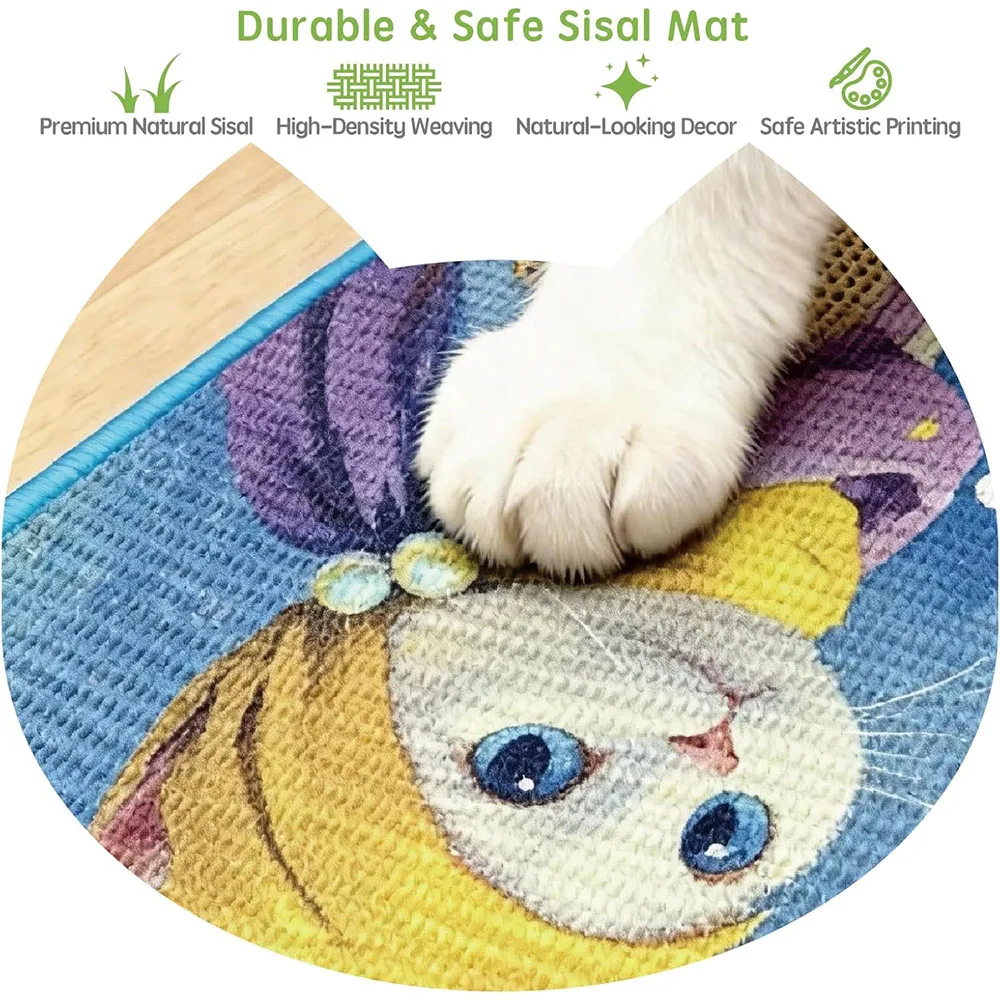 Kratzmatte im Kunststil aus Sisal für Katzen, zum Schärfen der – Bild 4