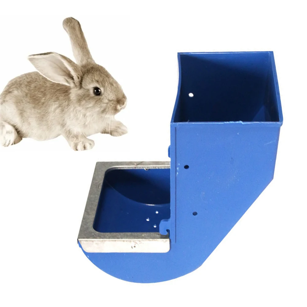 Blaue Kaninchen-Futterbox Hängender Futtertrog für Kaninchenkäfig Hamster Hase Meerschweinchen Fress