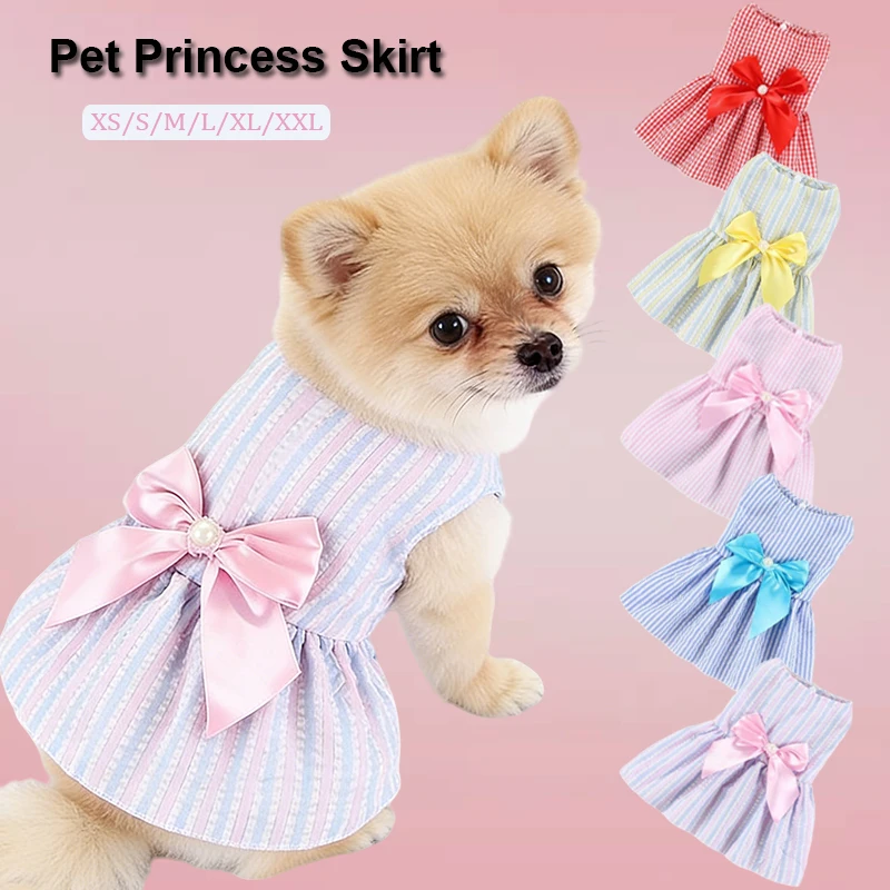 Haustierzubehör Kleines Hunde-Blumenprinzessinnenkleid Kitty Teddy Neue Haustierkleidung Niedlicher Hunderock