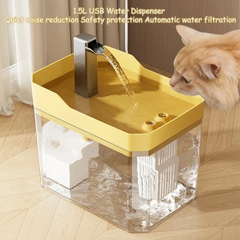 Katzen-Trinkbrunnen mit Automatischem Filter, Transparenter USB-Trinkspender mit Anti-Trockenlauf-Funktion